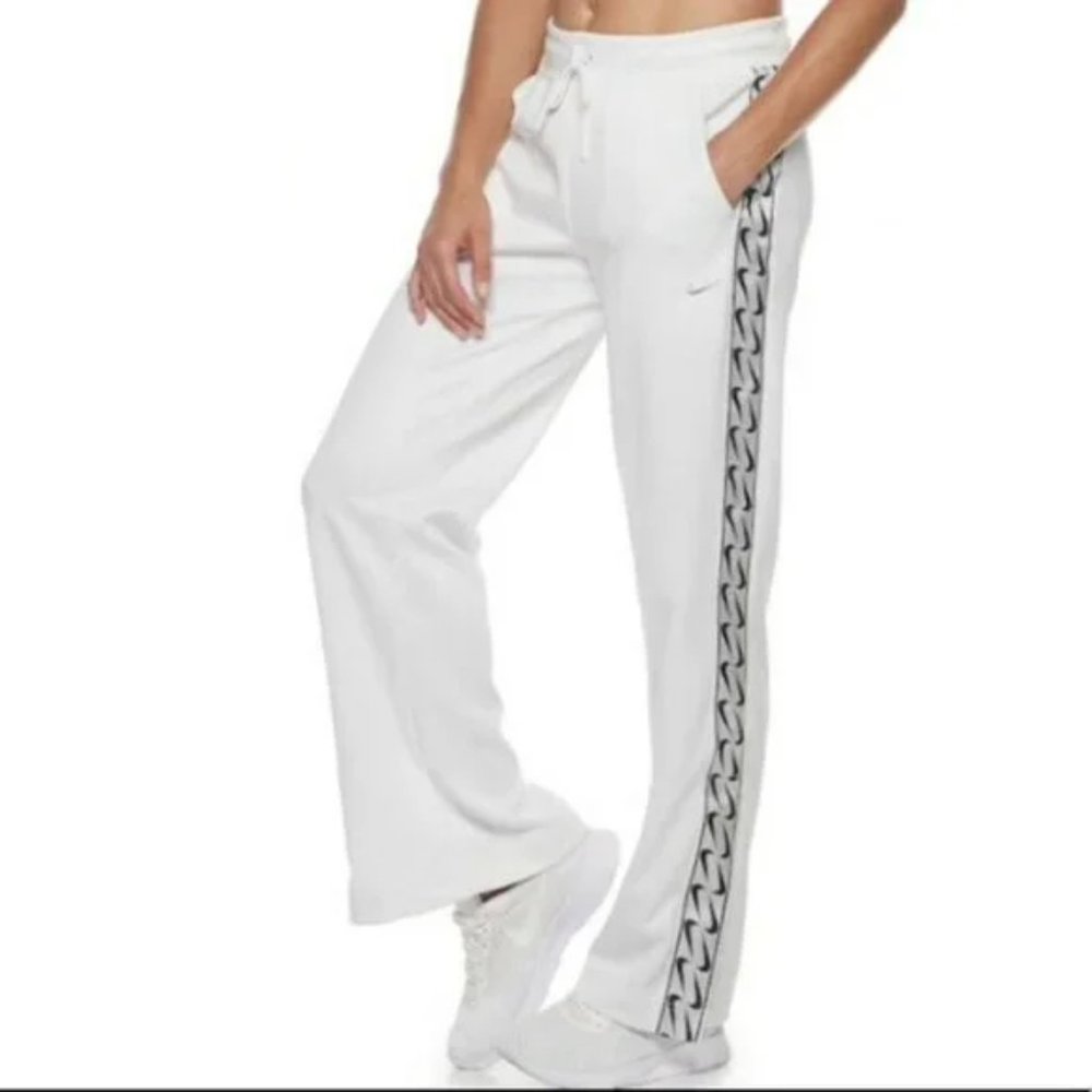 Nike Sportswear Tape Women's Logo Open Hem Loose Fit Pants Size XS